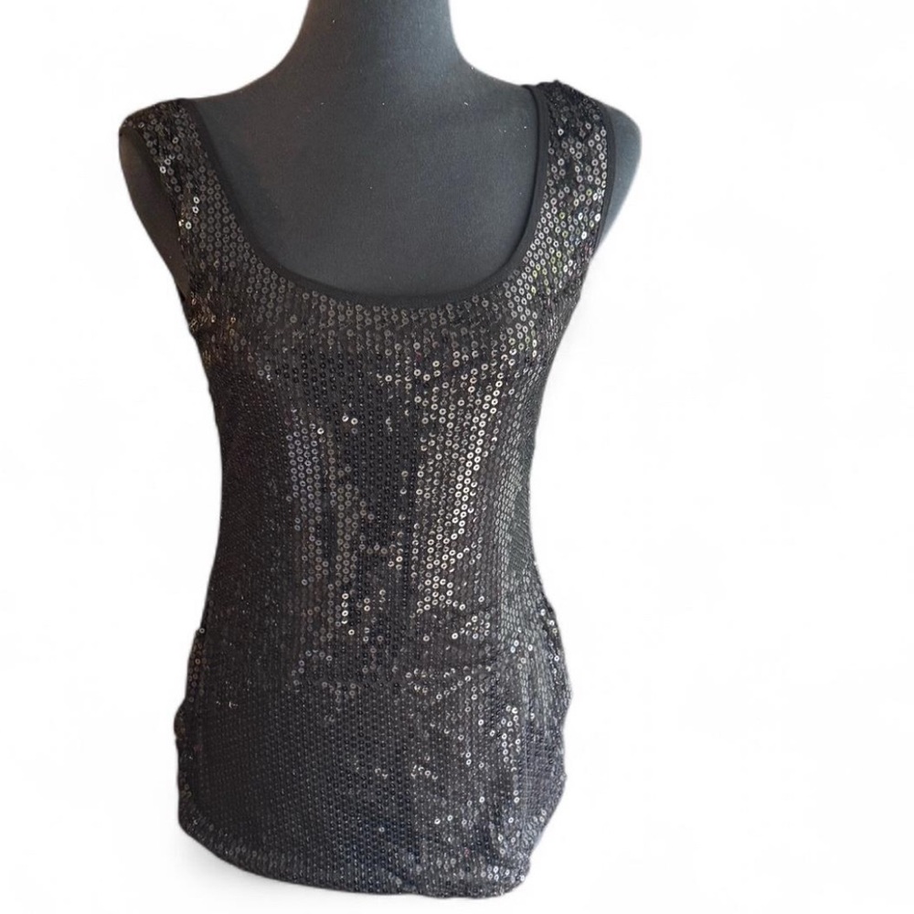 Shirley of Hollywood Black Sequin Tank Top